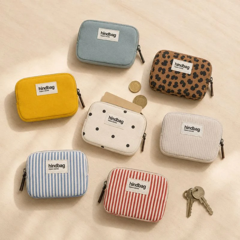 Porte-monnaie compact Lili coton bio - Hindbag