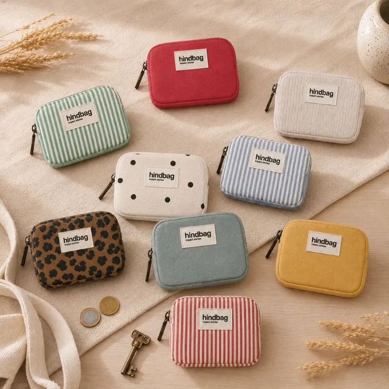 Porte-monnaie compact Lili coton bio - Hindbag