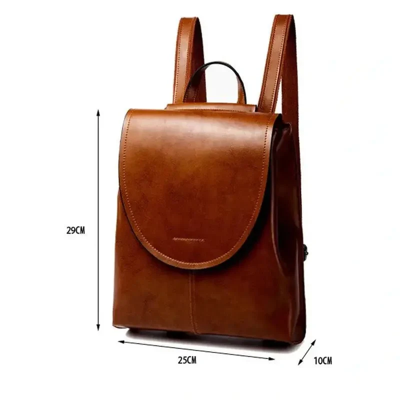 Sac à dos femme lustré à rabat - Suzanne
