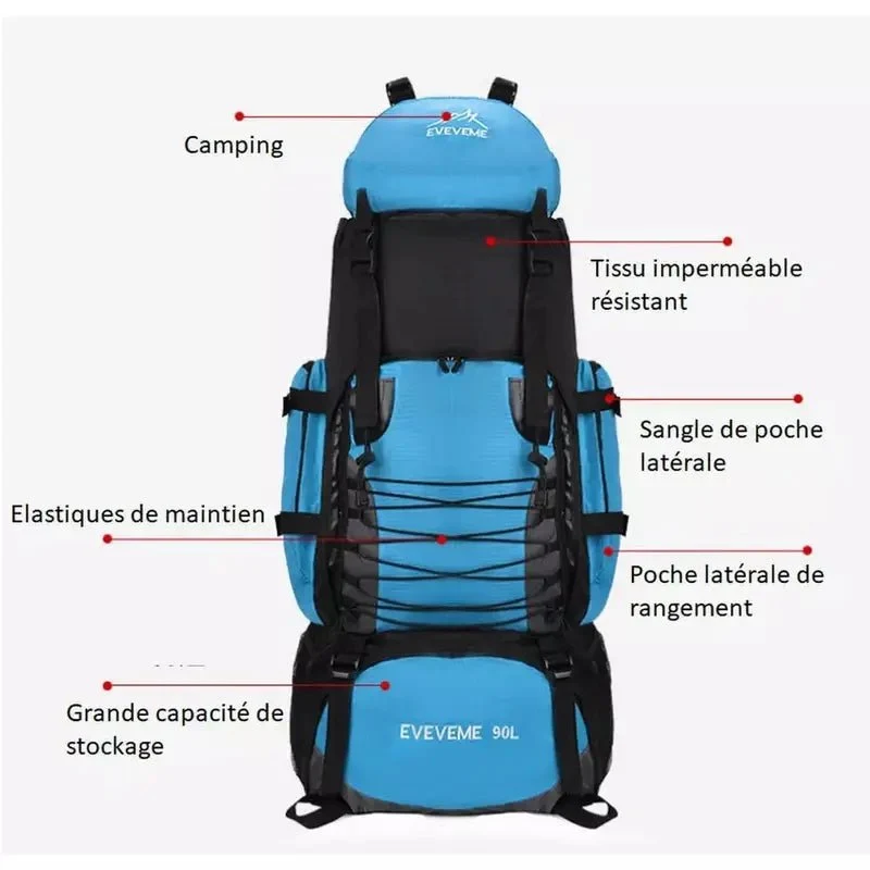Sac à dos randonnée homme 90l