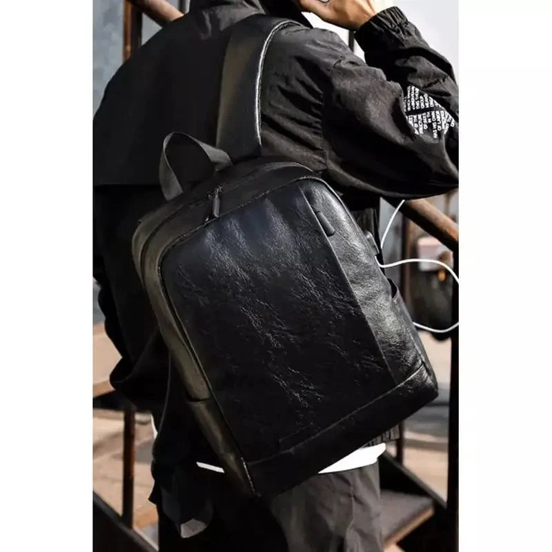 Sac à dos ordinateur veiné noir - Bastien