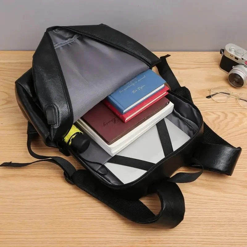 Sac à dos ordinateur veiné noir - Bastien