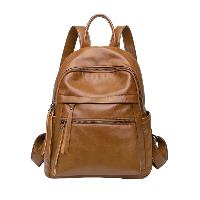 Sac à dos femme multipoches patiné - Éléonore