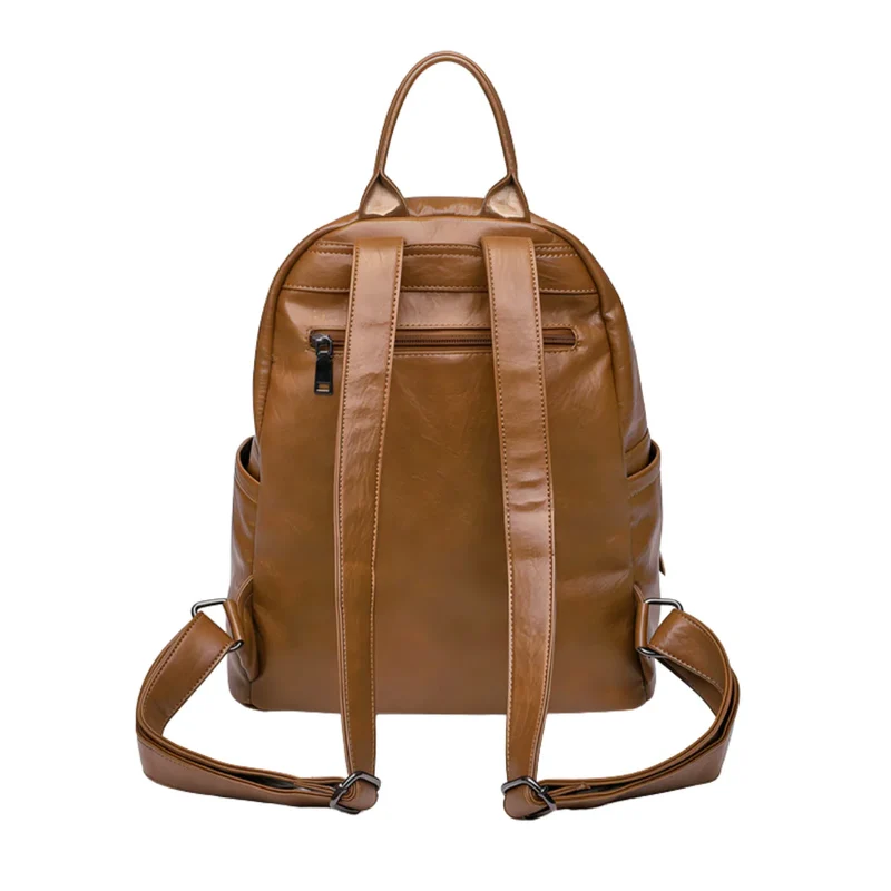 Sac à dos femme multipoches patiné - Éléonore