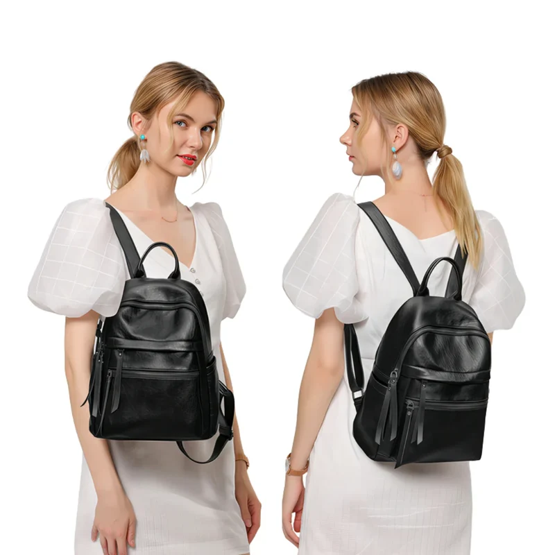 Sac à dos femme multipoches patiné - Éléonore