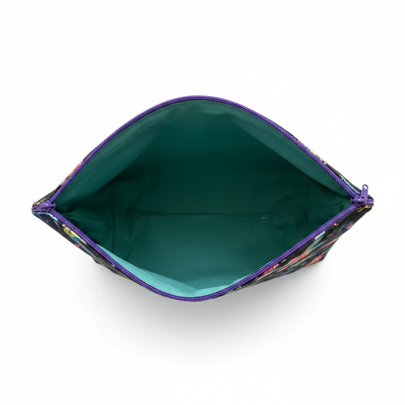 Trousse similicuir motifs colibris