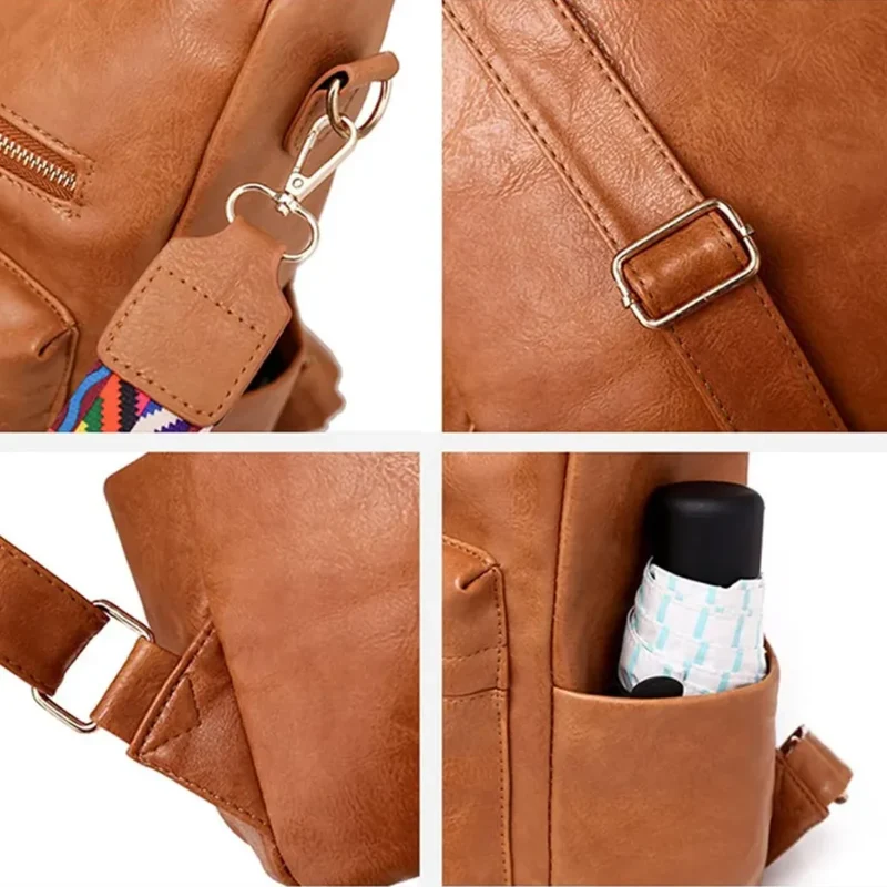 Sac à dos vintage femme lustré - Bérénice