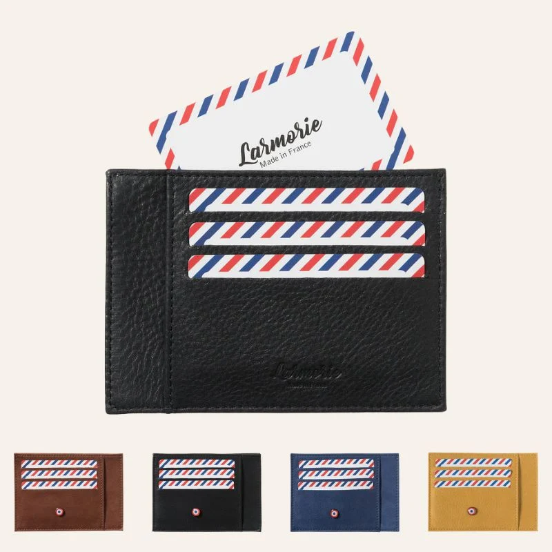 Porte-cartes Paul cuir pleine fleur grand format - Larmorie