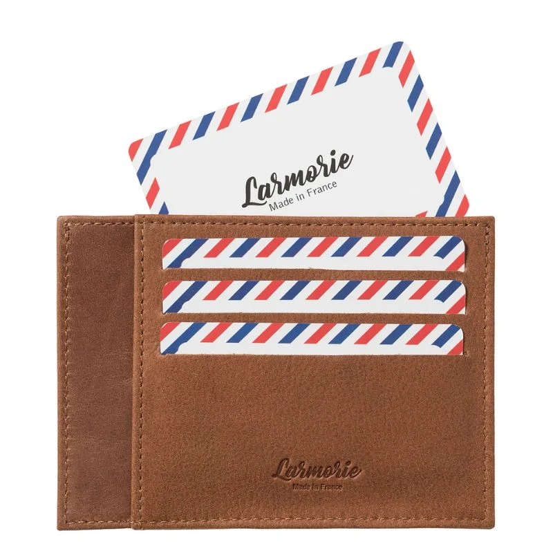Porte-cartes Paul cuir pleine fleur grand format - Larmorie