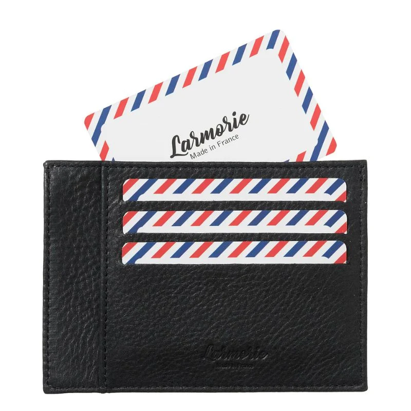 Porte-cartes Paul cuir pleine fleur grand format - Larmorie