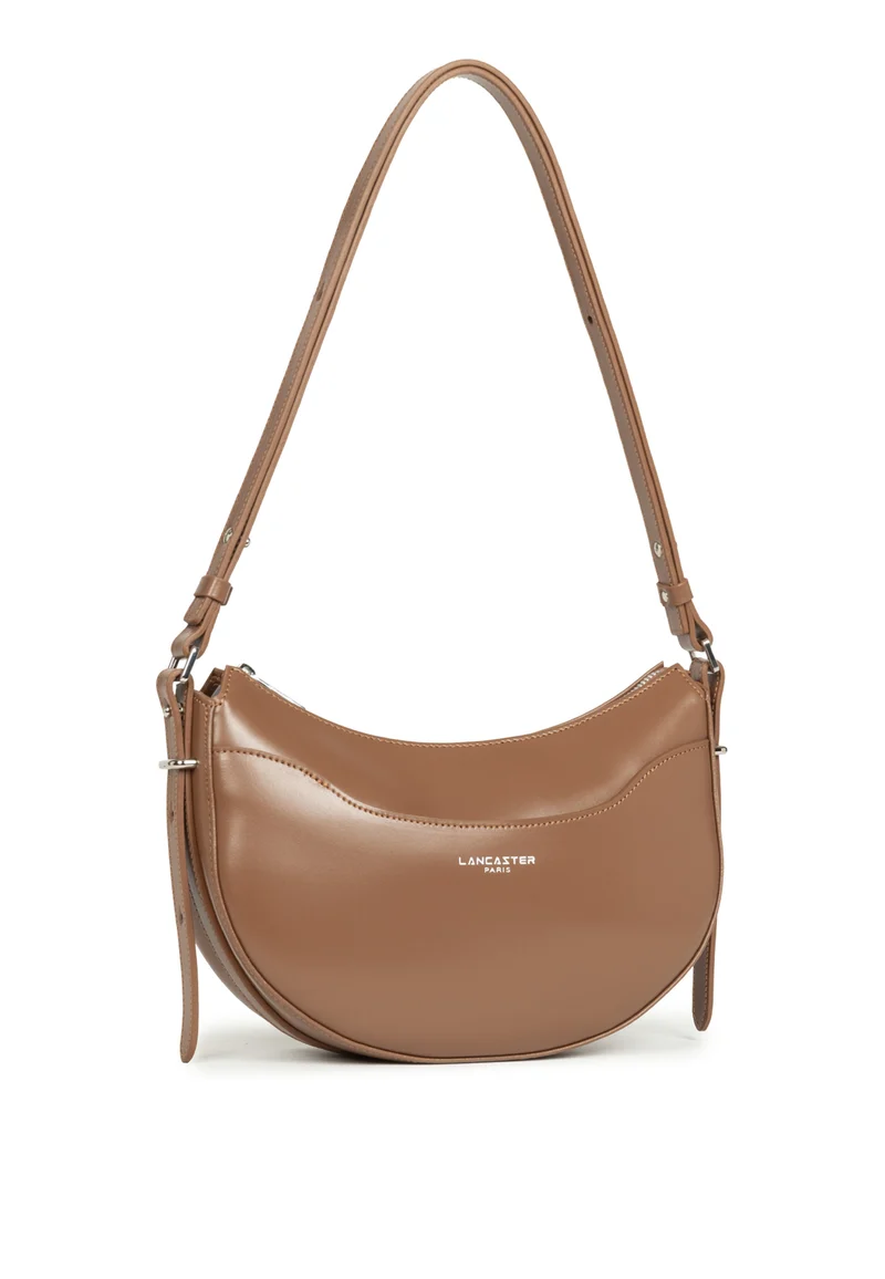 Lancaster Sac Demi-lune Zippé Suave Ace Cuir Noisette