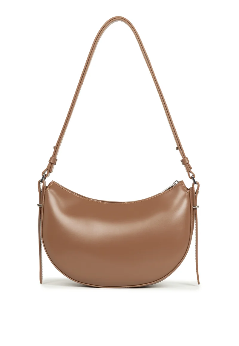 Lancaster Sac Demi-lune Zippé Suave Ace Cuir Noisette