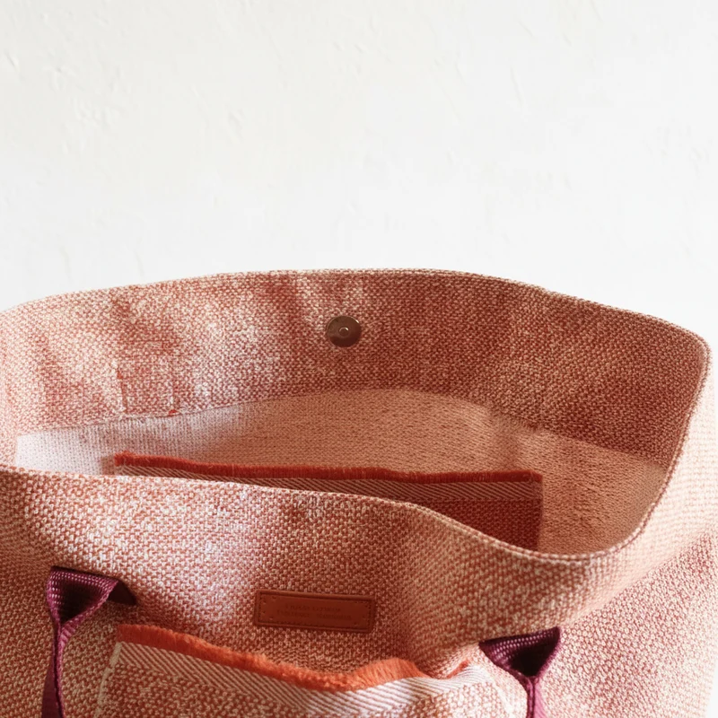 Tote Bag Tissé Rose Gold — Poche Avant