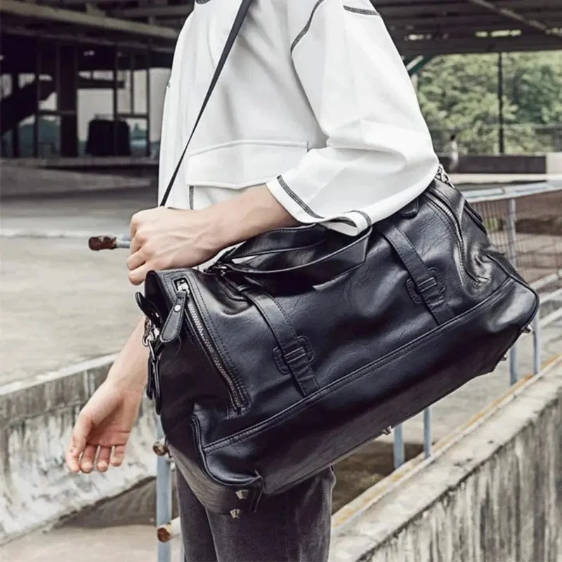 Sac de voyage cuir noir homme