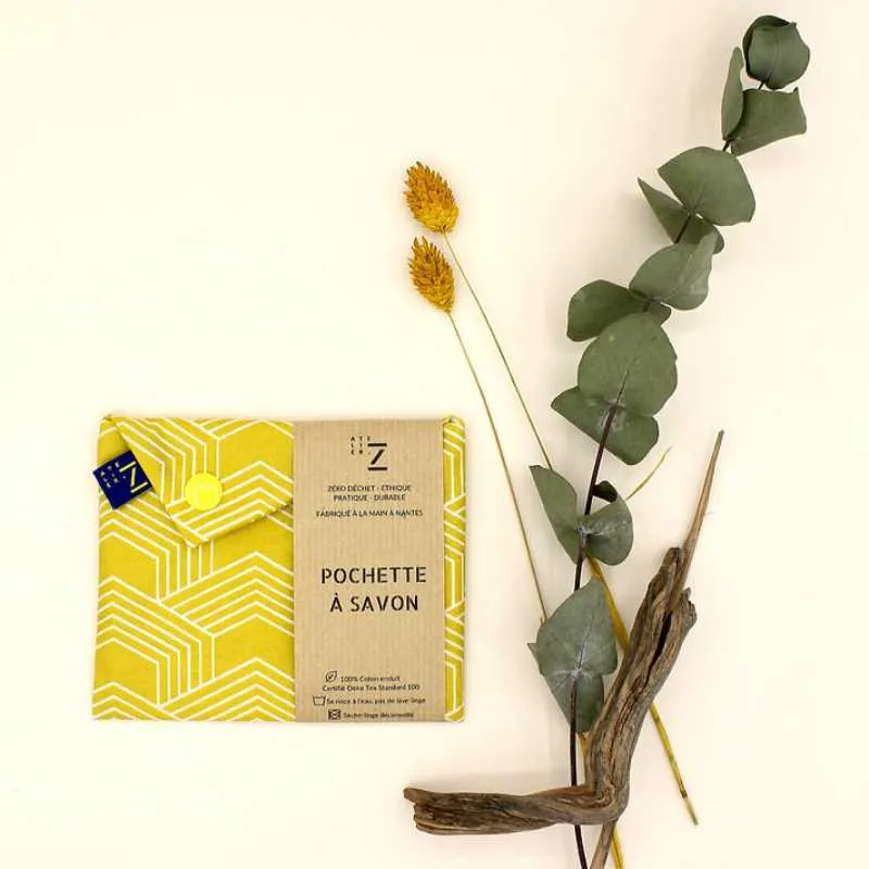 Pochette savon & shampoing solide imperméable coton enduit Oeko-Tex - Atelier Z