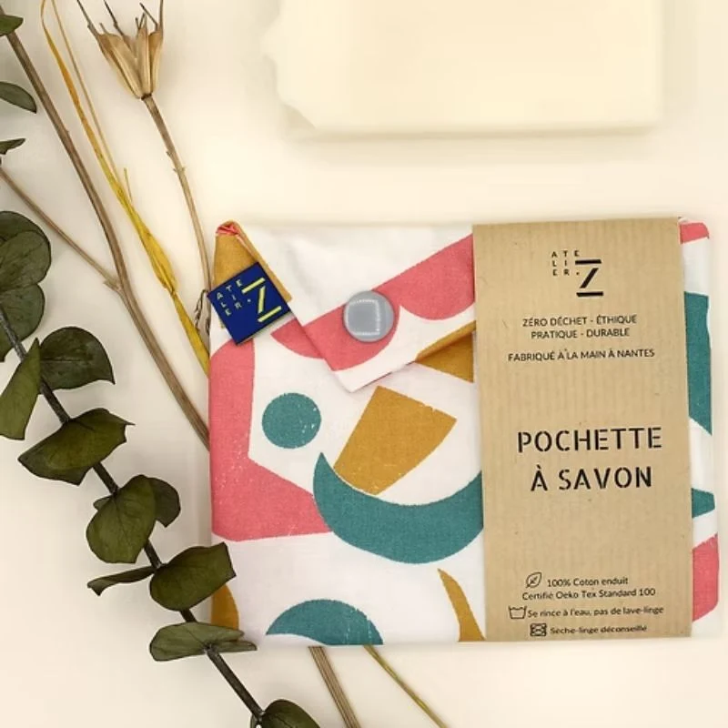 Pochette savon & shampoing solide imperméable coton enduit Oeko-Tex - Atelier Z
