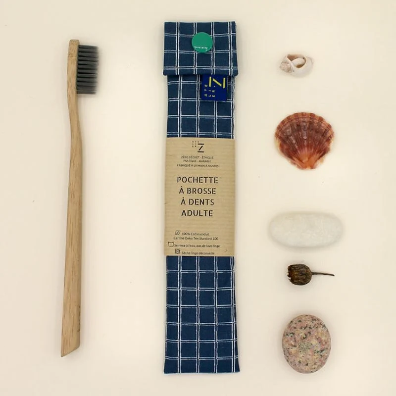 Pochette brosse à dents adulte coton enduit Oeko-Tex – Atelier Z