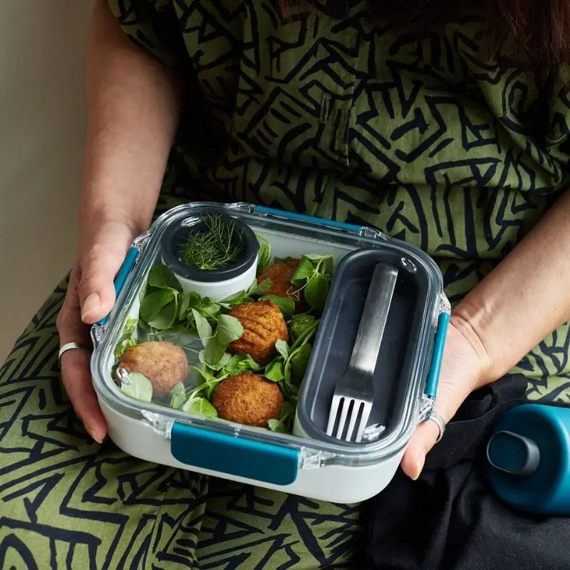 Lunch Box Original compartimentée 1L étanche sans BPA avec fourchette - Black & Blum