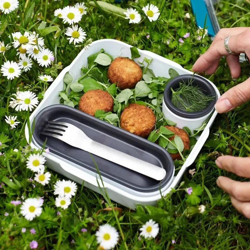 Lunch Box Original compartimentée 1L étanche sans BPA avec fourchette - Black & Blum