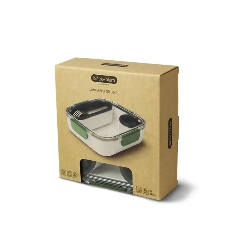 Lunch Box Original compartimentée 1L étanche sans BPA avec fourchette - Black & Blum