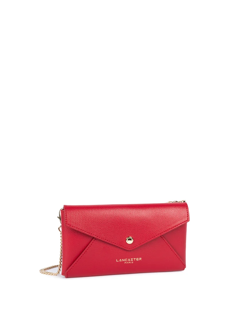 Lancaster Pochette à Rabat Sierra PM Cuir Grainé Rouge