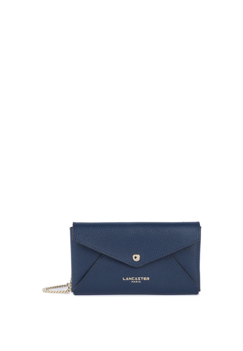 Lancaster Pochette à Rabat Sierra PM Cuir Grainé Bleu foncé