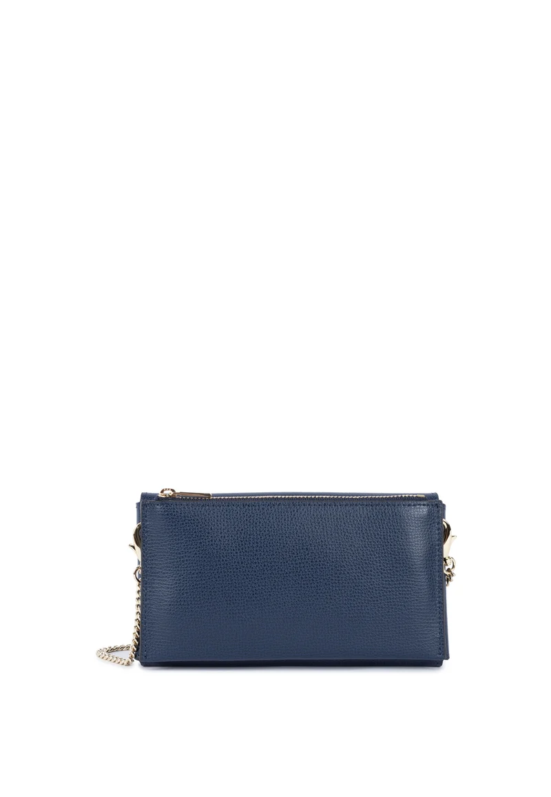 Lancaster Pochette à Rabat Sierra PM Cuir Grainé Bleu foncé