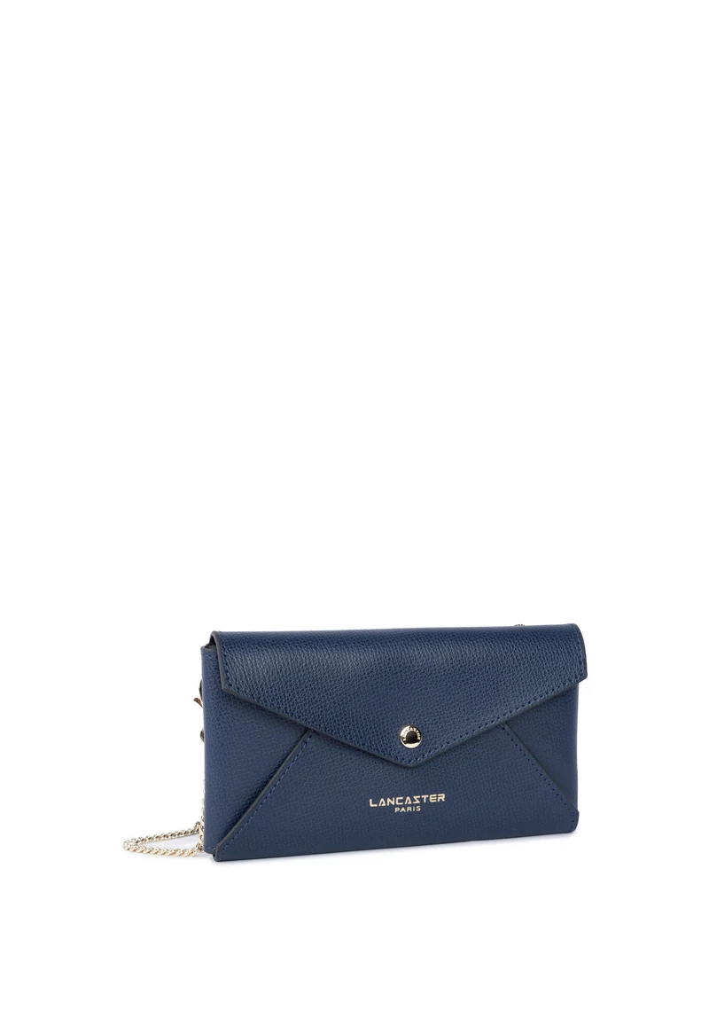 Lancaster Pochette à Rabat Sierra PM Cuir Grainé Bleu foncé