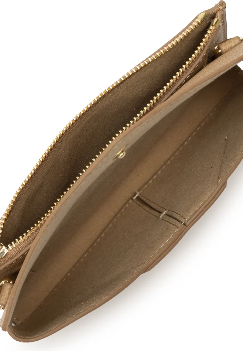 Lancaster Pochette à Rabat Sierra PM Cuir Grainé Sable