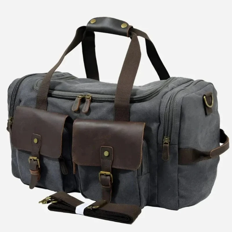 Sac de voyage toile et cuir