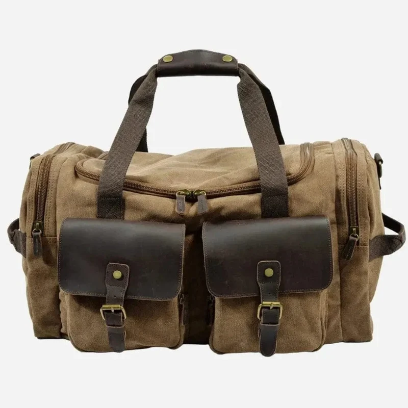 Sac de voyage toile et cuir