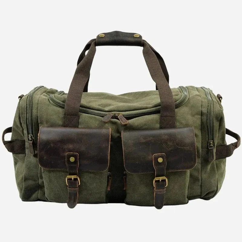 Sac de voyage toile et cuir