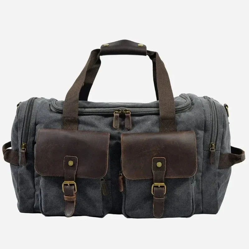 Sac de voyage toile et cuir