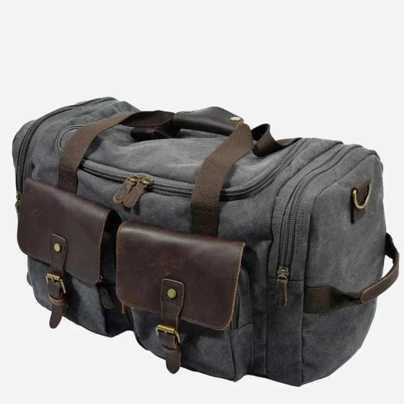 Sac de voyage toile et cuir