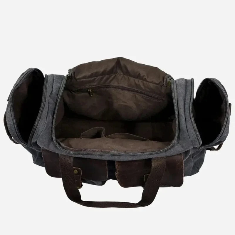 Sac de voyage toile et cuir