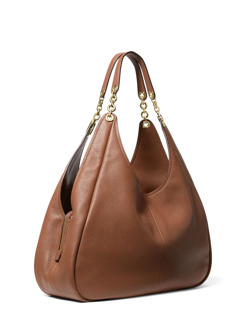 Michael Kors Sac Bandoulière Cuir Ellie Grand Tripartite Cognac