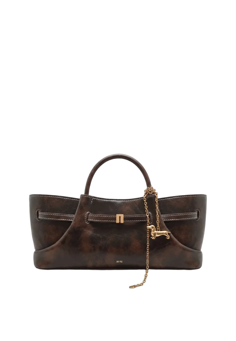 JW PEI Cabas Maeve Breloque Teckel Deep Coffee