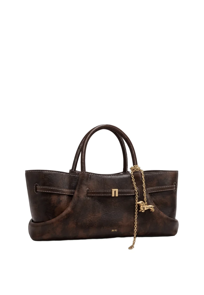 JW PEI Cabas Maeve Breloque Teckel Deep Coffee