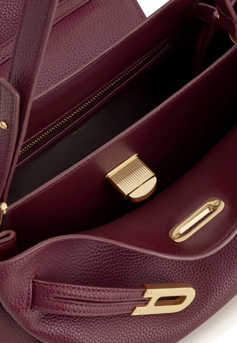 JW PEI Sac Bandoulière Rhea Grainé Double Boucle Dark Burgundy