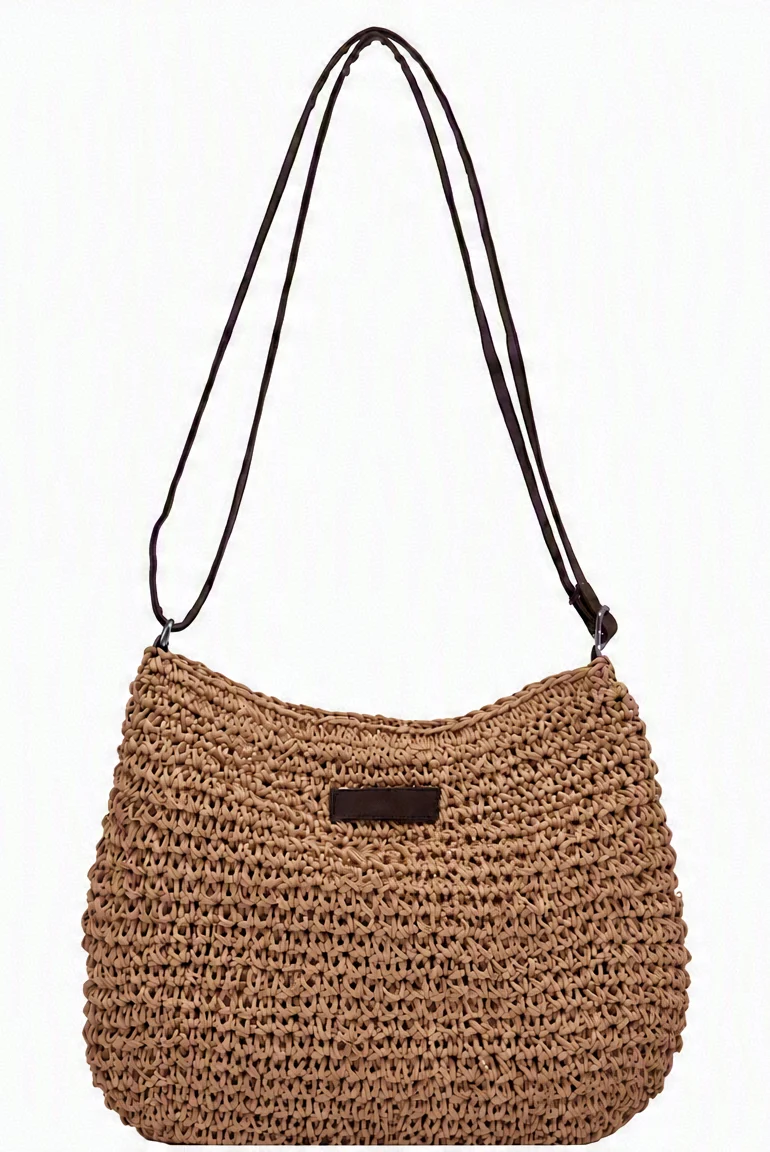 Sac à Bandoulière Femme en Paille Tressée – Style Bohème Chic d’Été