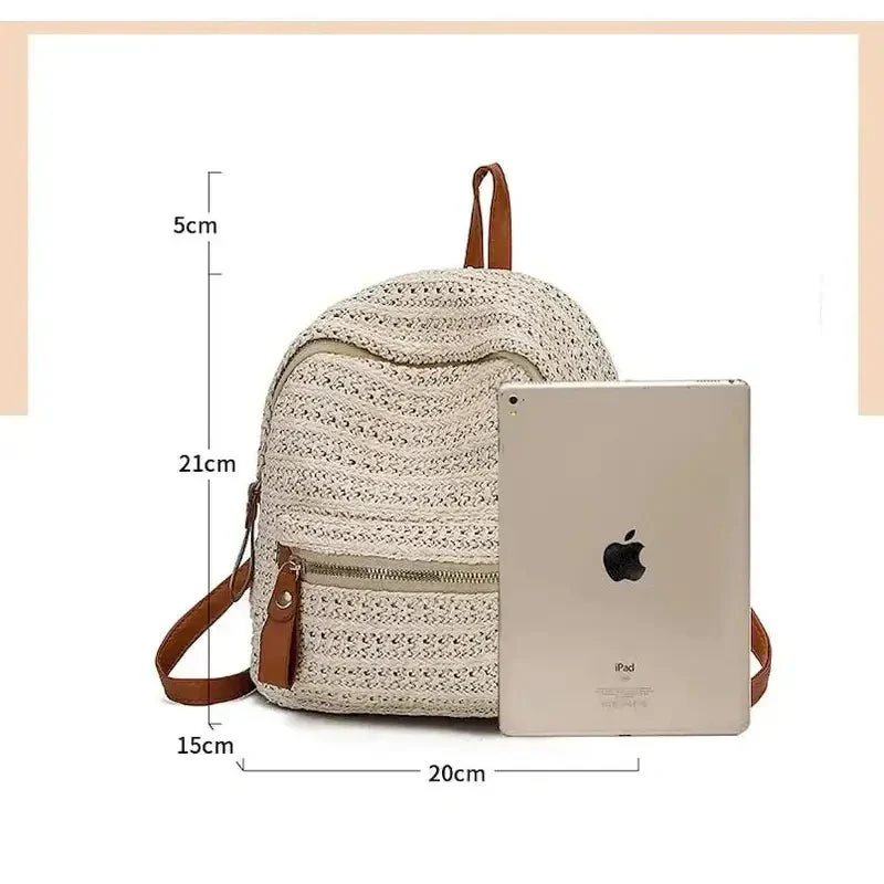 Petit sac à dos femme de plage en paille