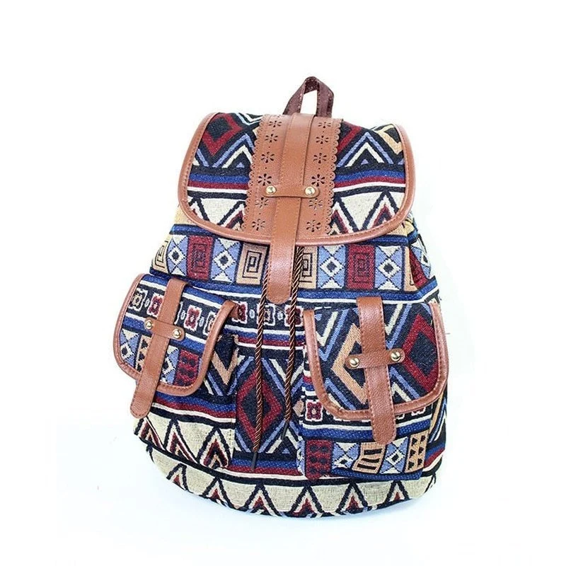 Sac à dos femme en toile imprimée