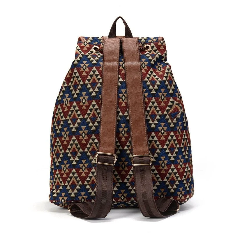 Sac à dos femme en toile imprimée