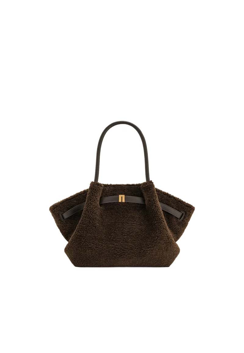 JW PEI Cabas Hana Medium Faux Fur Mocha Brown