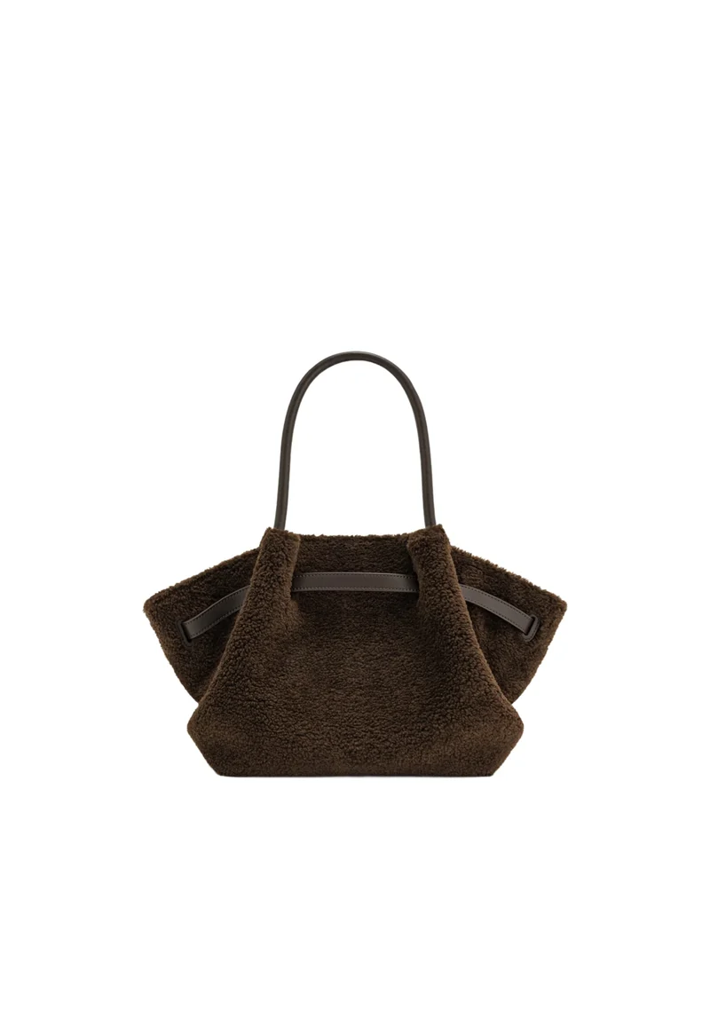 JW PEI Cabas Hana Medium Faux Fur Mocha Brown