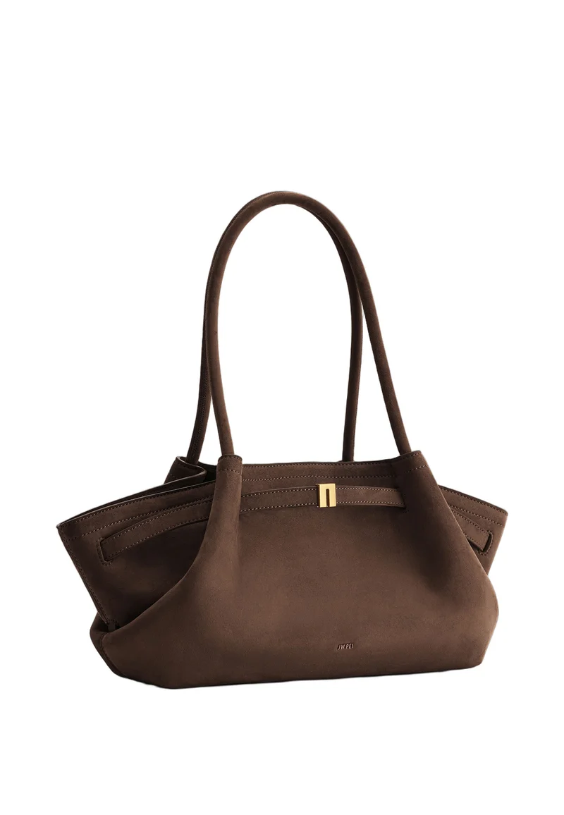 JW PEI Cabas Hana Large Effet Suédé Dark Brown