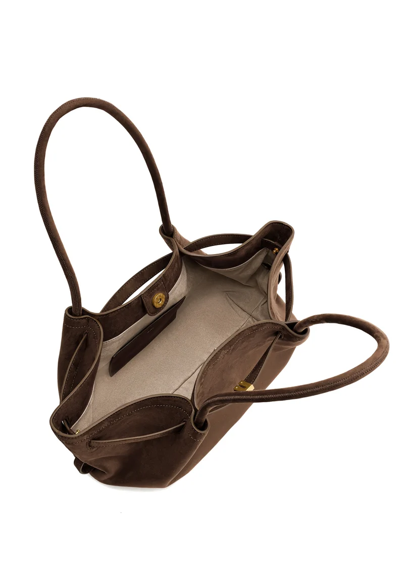 JW PEI Cabas Hana Large Effet Suédé Dark Brown