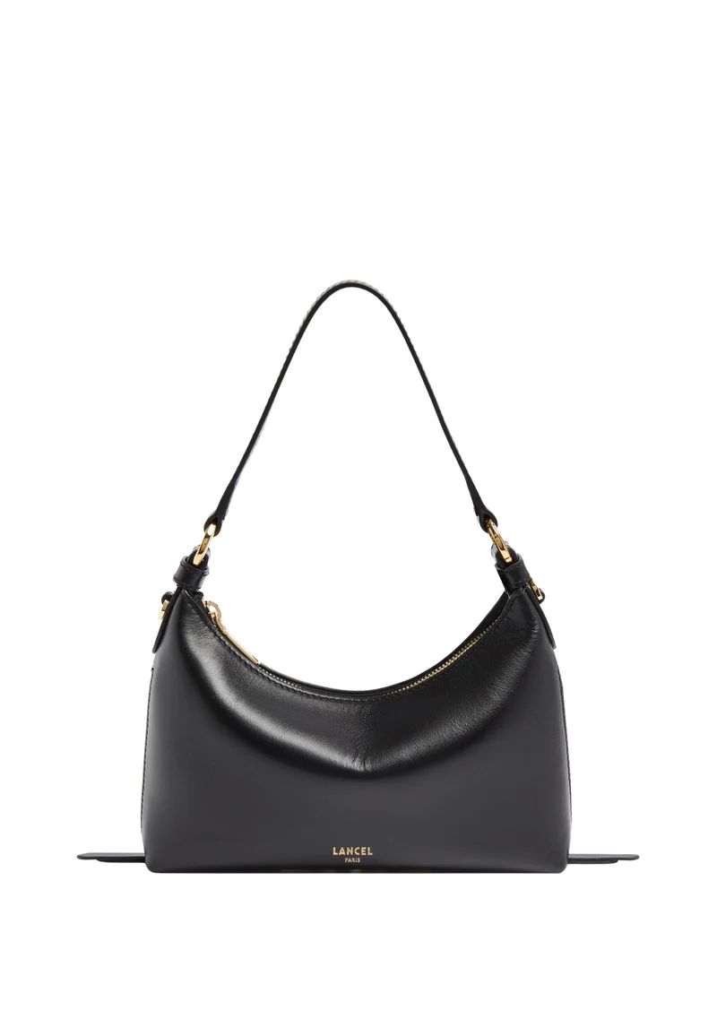 Lancel Origami Sac Baby Hobo Zippé Cuir Noir