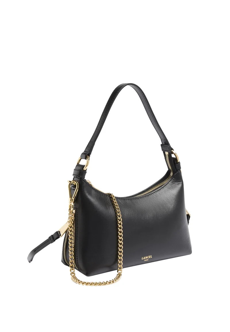 Lancel Origami Sac Baby Hobo Zippé Cuir Noir