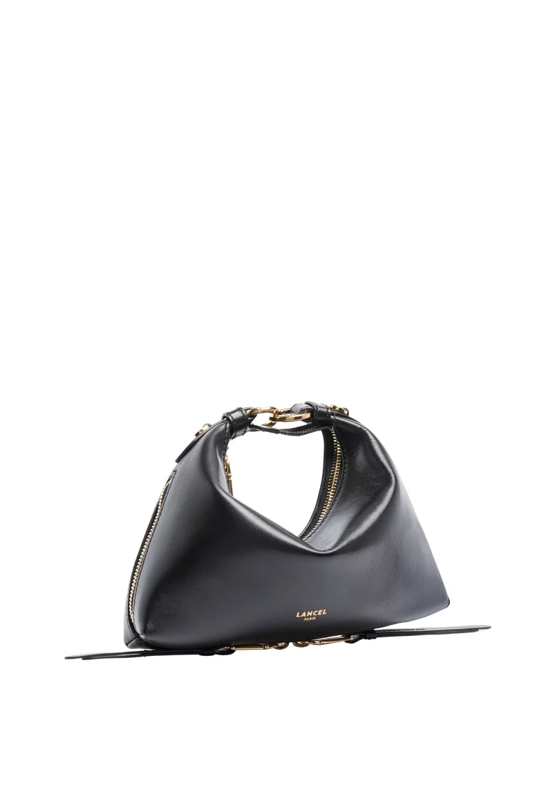 Lancel Origami Sac Baby Hobo Zippé Cuir Noir